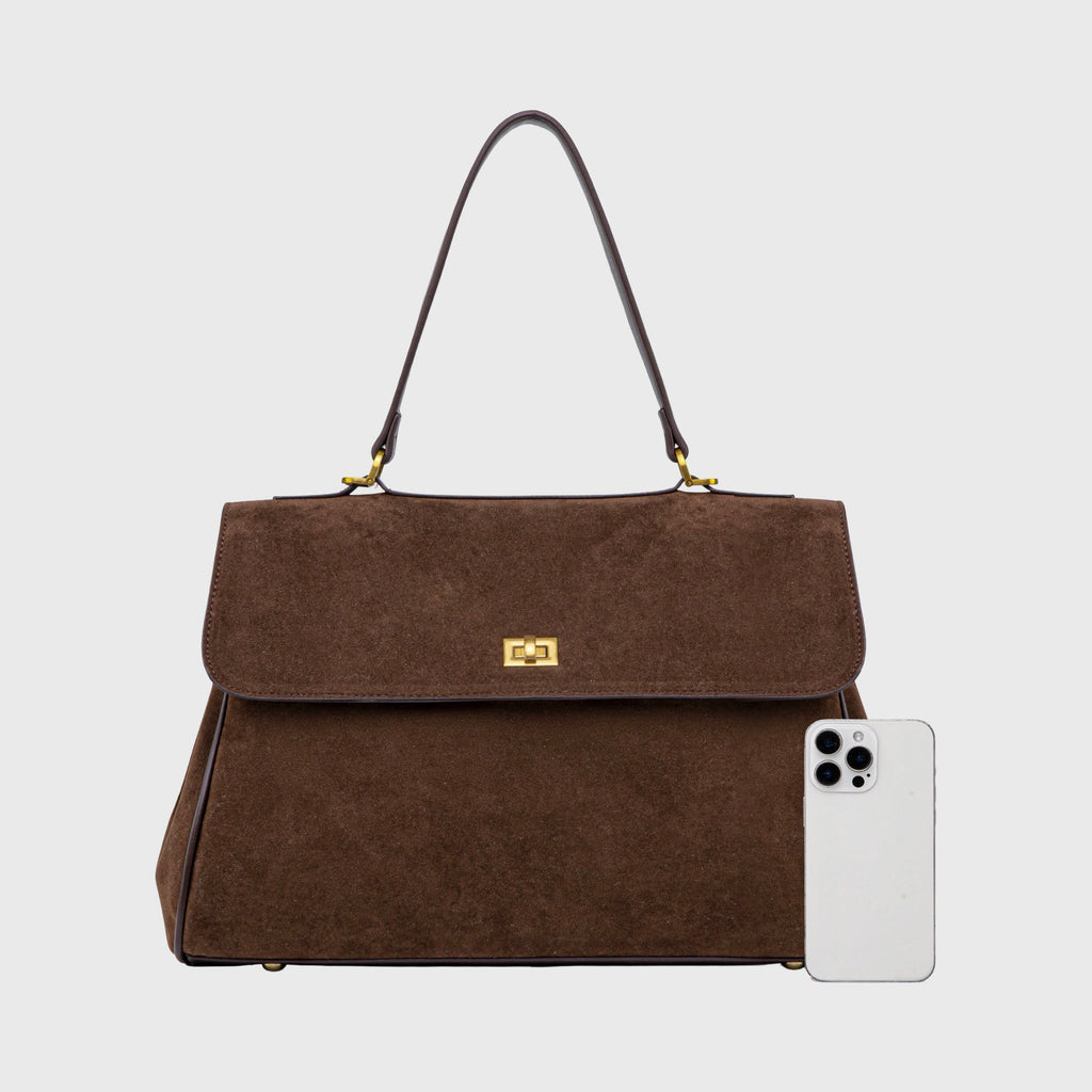 Sac à main Ciara Essential – Sac à main en daim marron chocolat