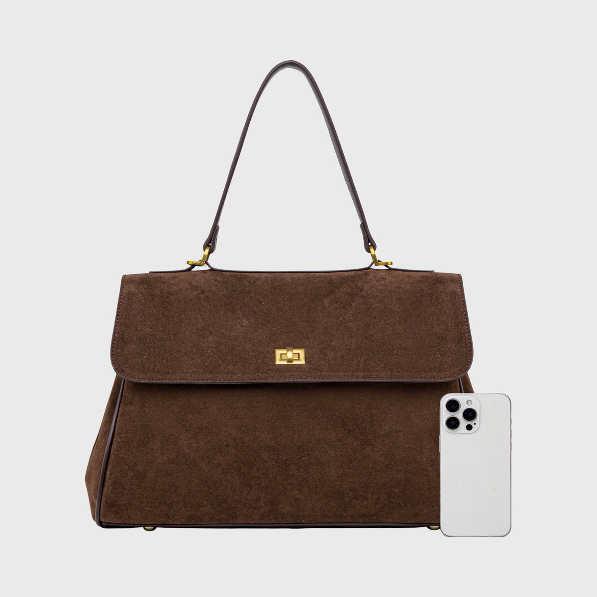 Sac à main Ciara Essential – Sac à main en daim marron chocolat