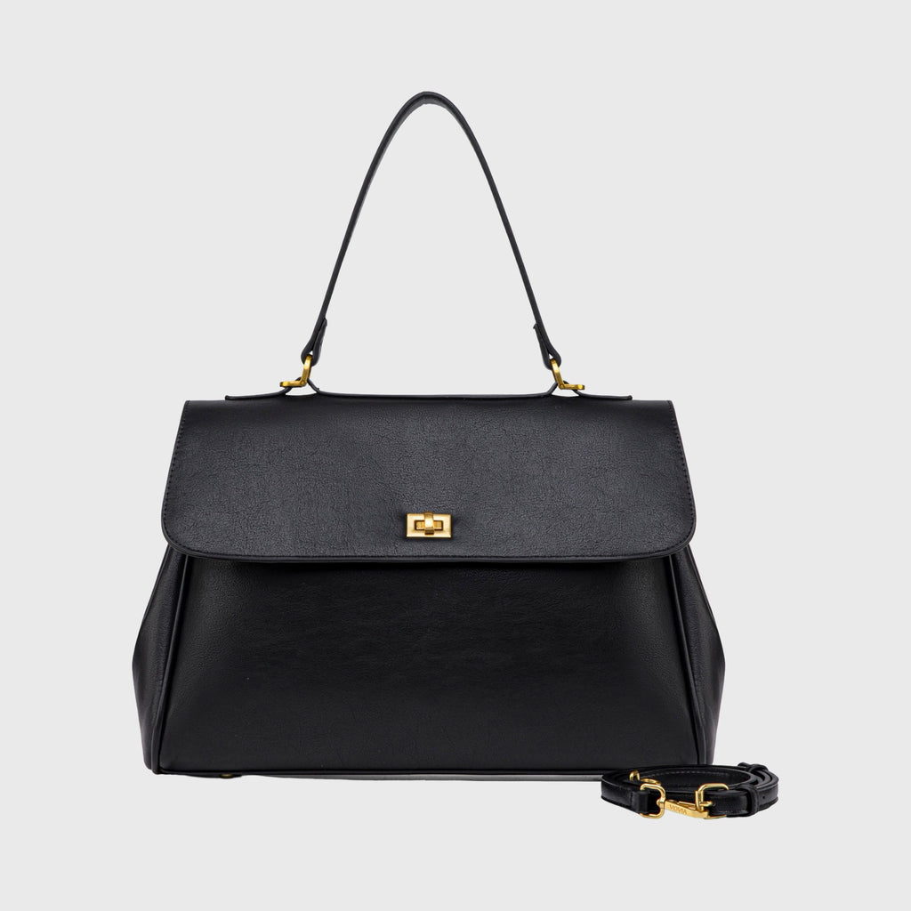 Sac à main Ciara avec poignée – Sac à main en cuir noir