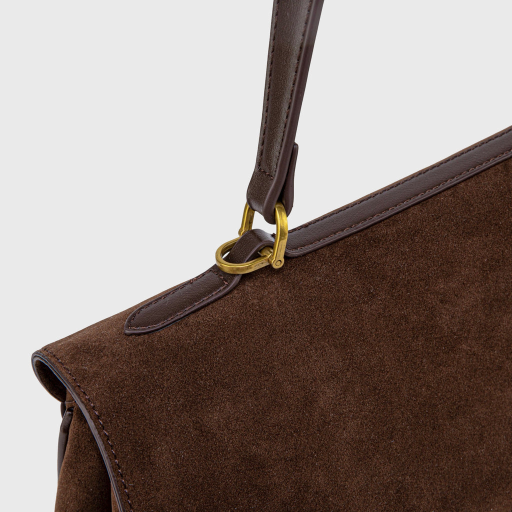 Sac à main Ciara Essential – Sac à main en daim marron chocolat
