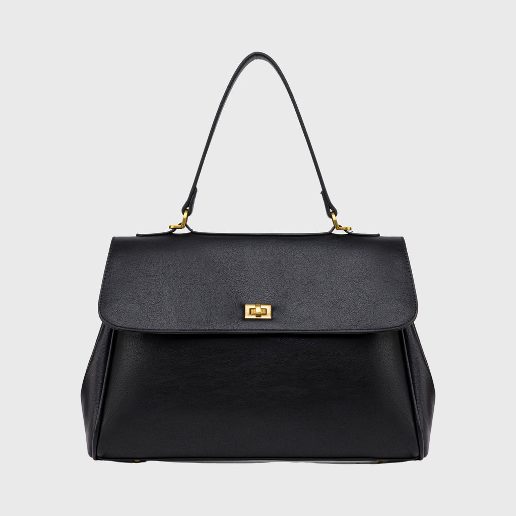 Sac à main Ciara avec poignée – Sac à main en cuir noir