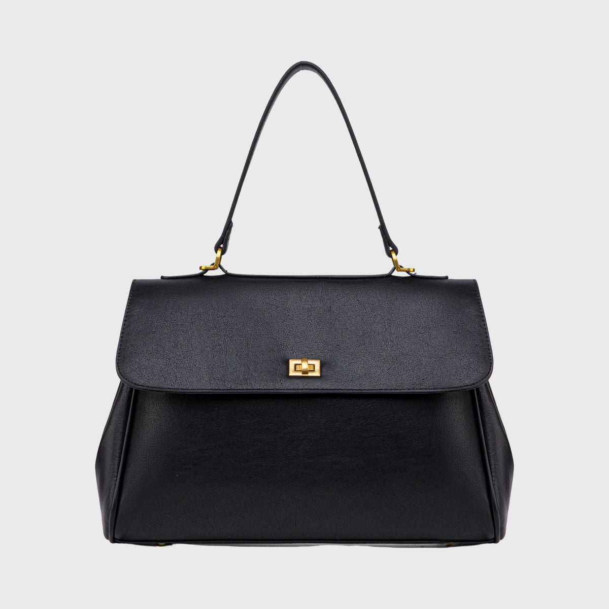 Ciara Essential Top Handle Bag – Black Leather Handbag