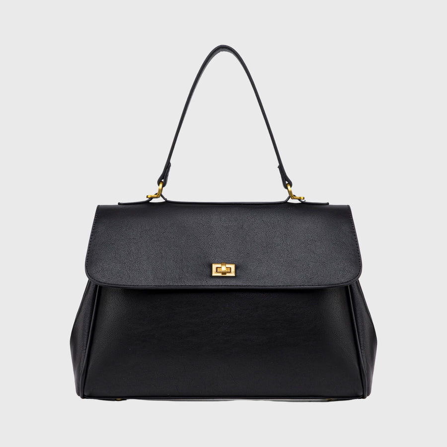 Sac à main Ciara avec poignée – Sac à main en cuir noir