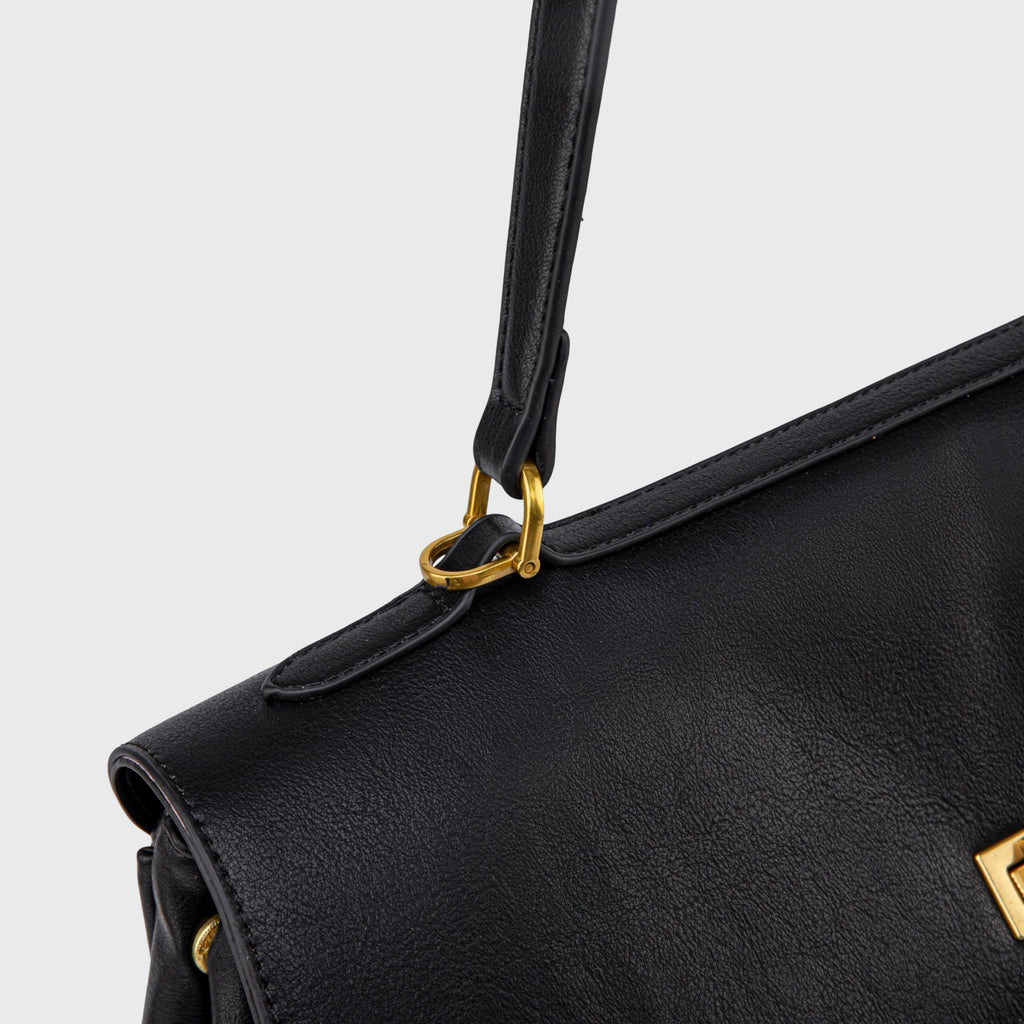 Sac à main Ciara avec poignée – Sac à main en cuir noir