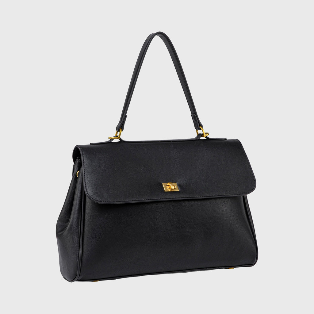 Sac à main Ciara avec poignée – Sac à main en cuir noir