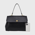 Sac à main Ciara avec poignée – Sac à main en cuir noir