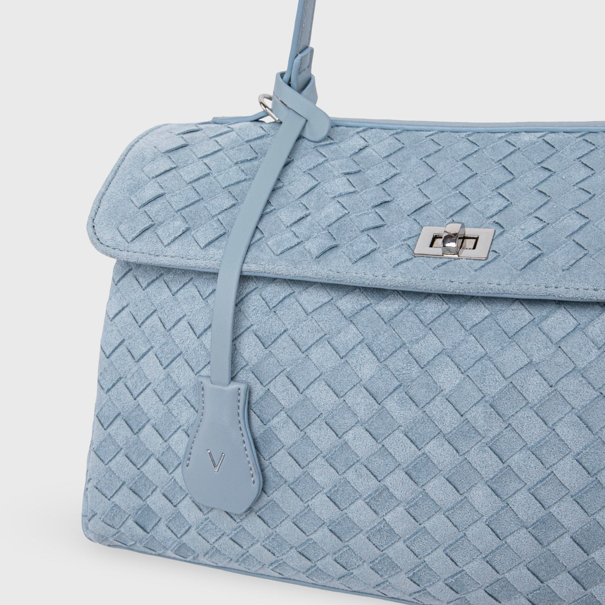 Sac tissé vintage Ciara – Daim bleu clair