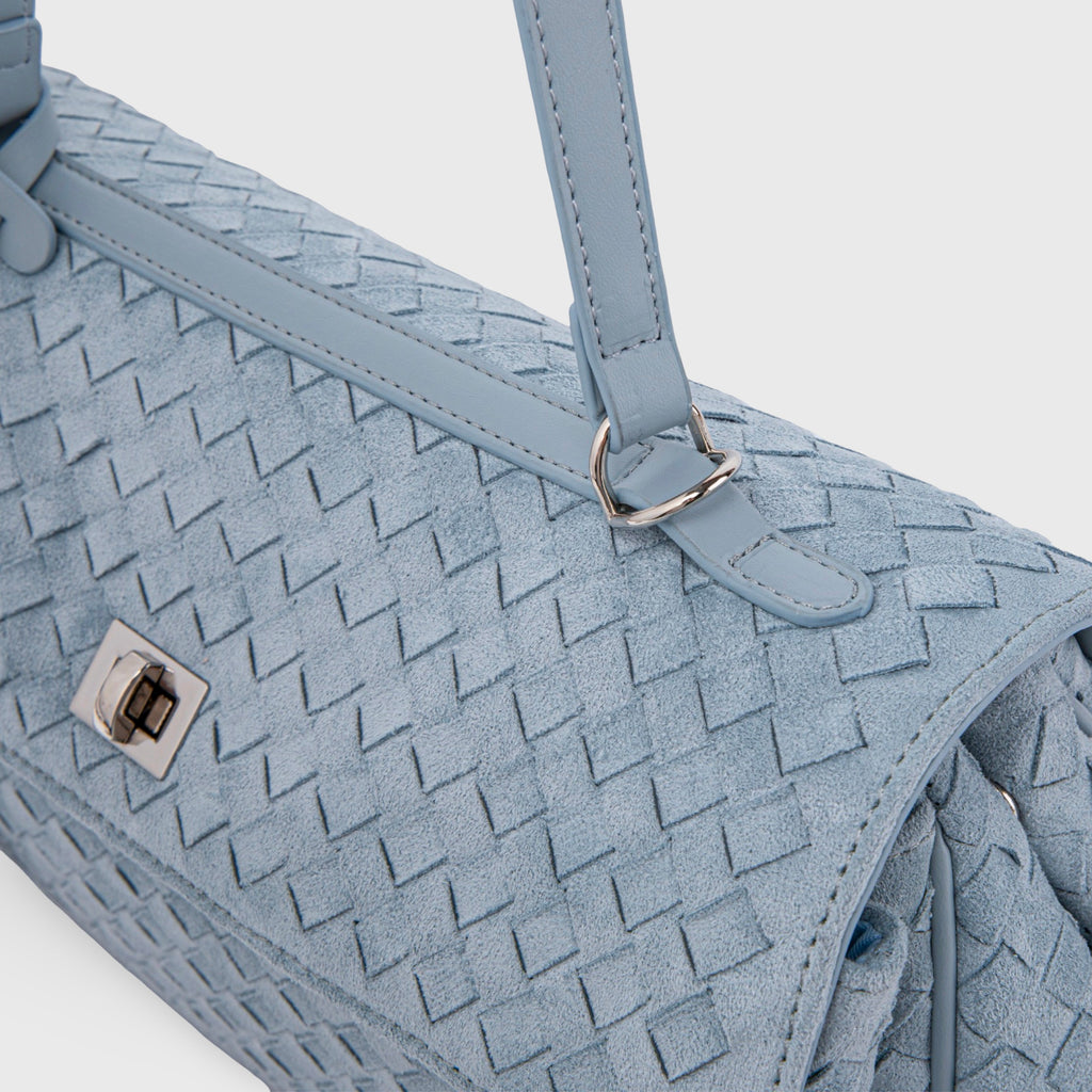 Sac tissé vintage Ciara – Daim bleu clair