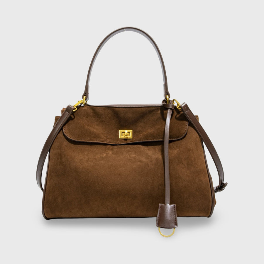 Sac à main Ciara en daim – Sac porté épaule en daim marron