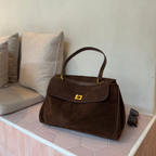 Sac à main Ciara en daim – Sac porté épaule en daim marron