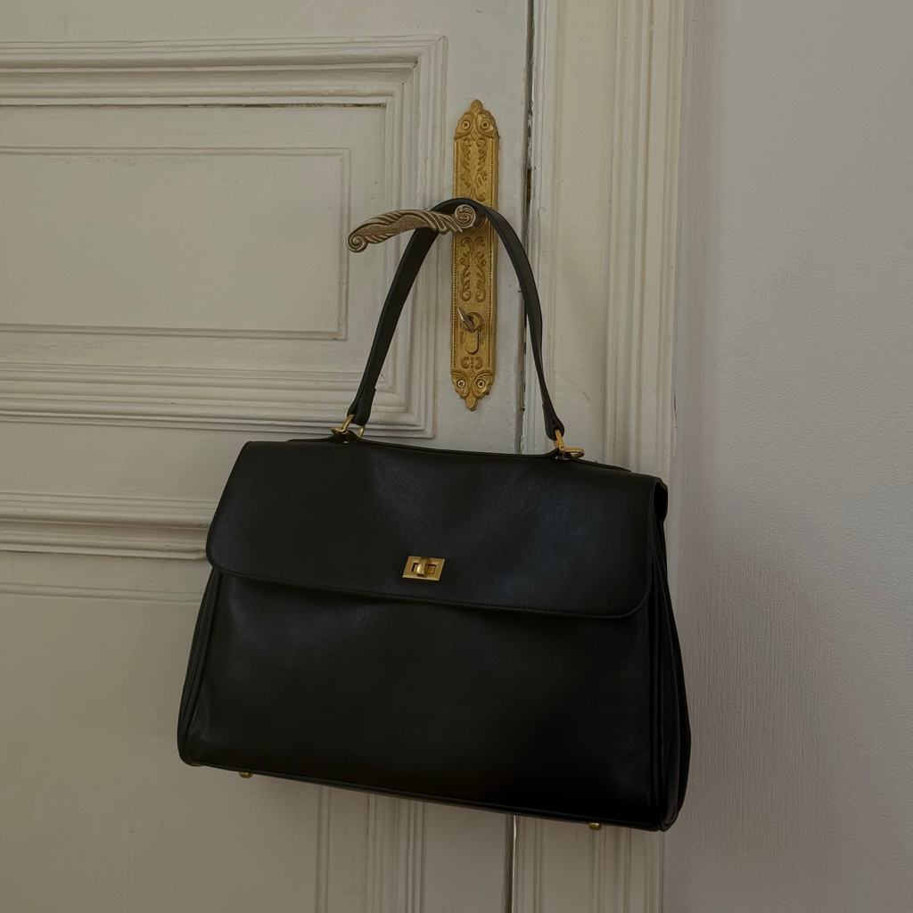 Sac à main Ciara avec poignée – Sac à main en cuir noir