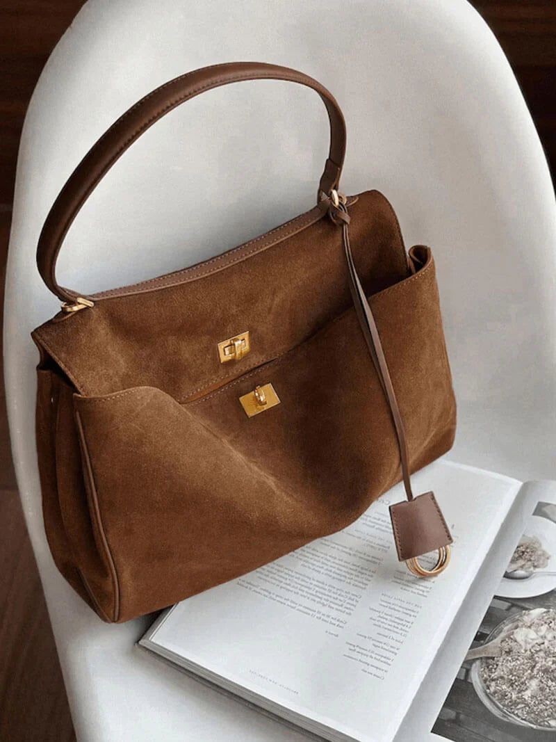 Sac à main Ciara en daim – Sac porté épaule en daim camel